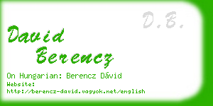 david berencz business card